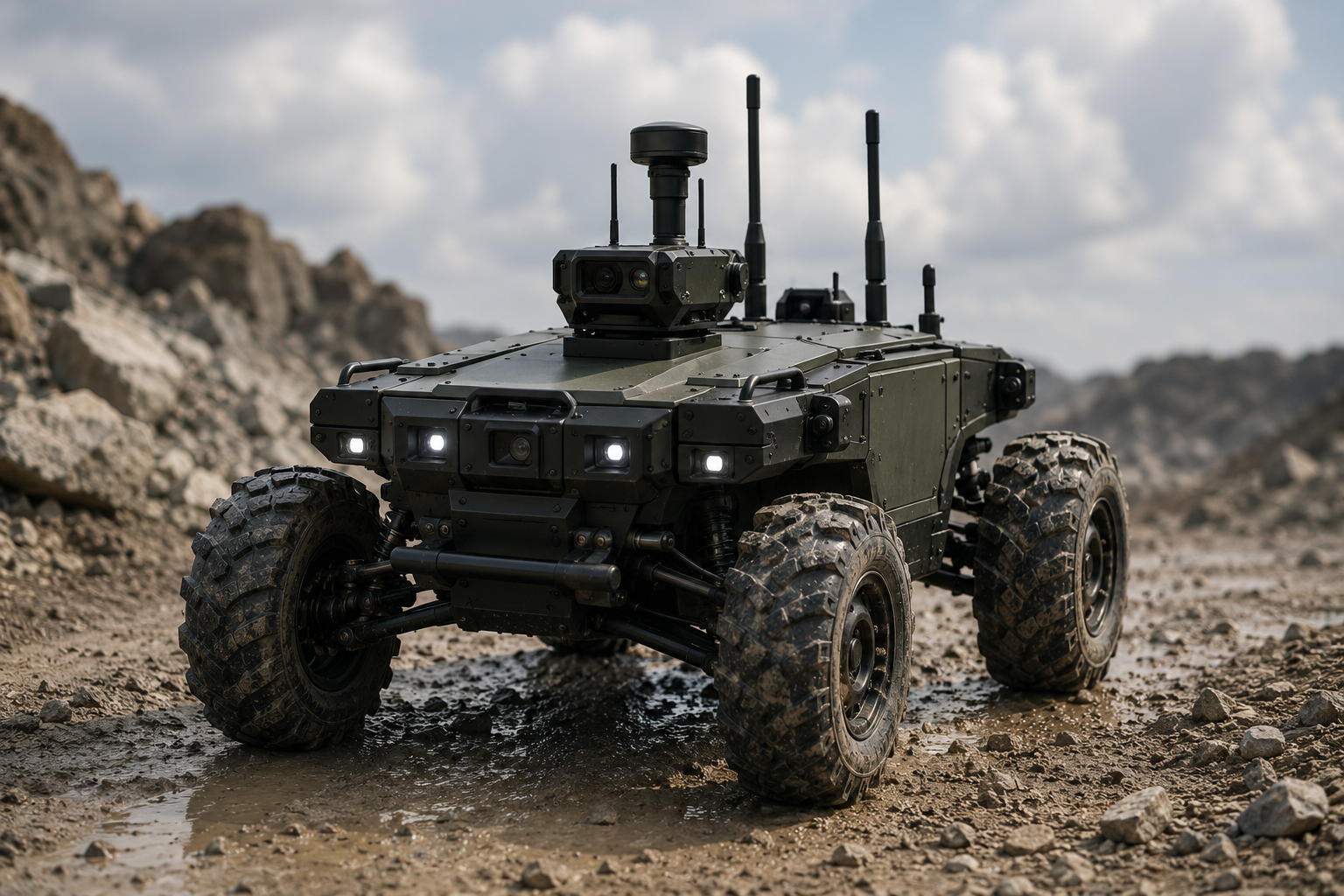 Unmanned ground robot / land bot platform for defence and industrial terrain operations